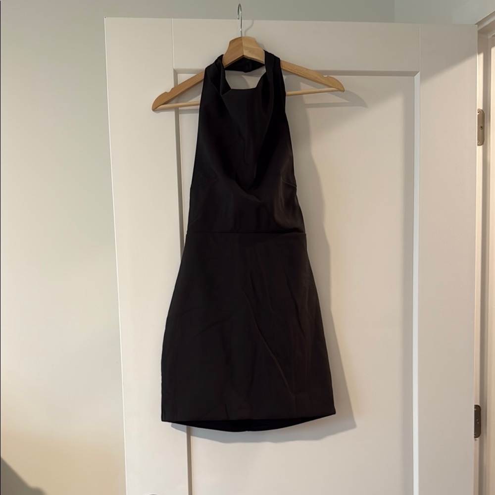 Elegant Black Halter Dress